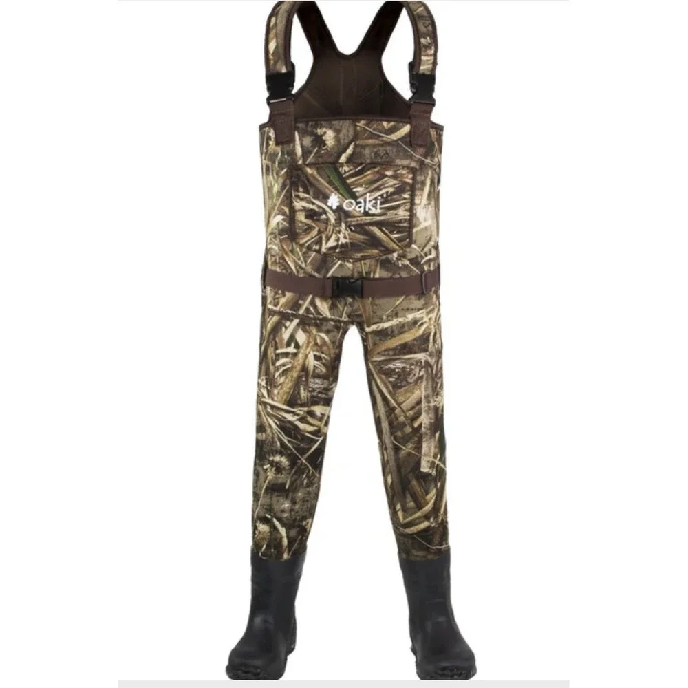 Oaki Realtree Neoprene Waterproof Hunting Fishing Waders Kids Size 6/7 Shoes 1Y